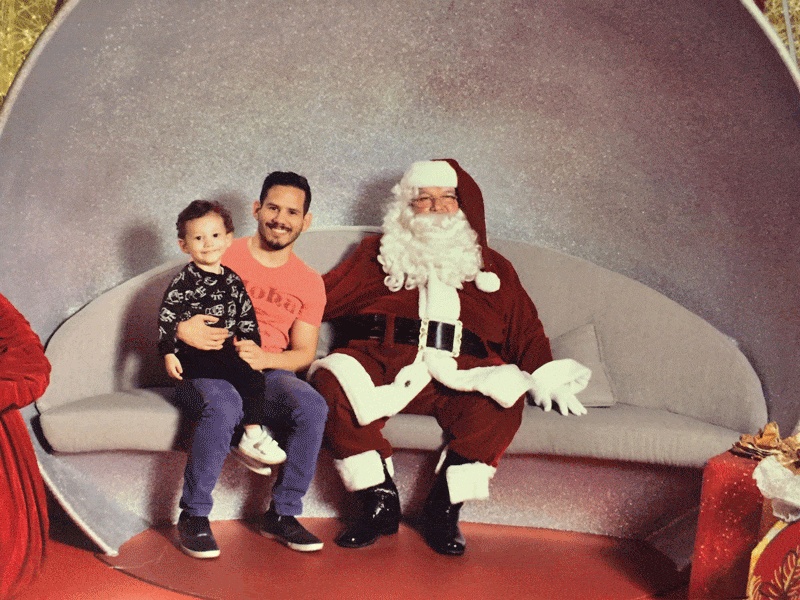 Edited image of Rafa with Santa